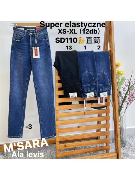 Jeansy damskie M'sara , size xs-xl, paczka 12szt,