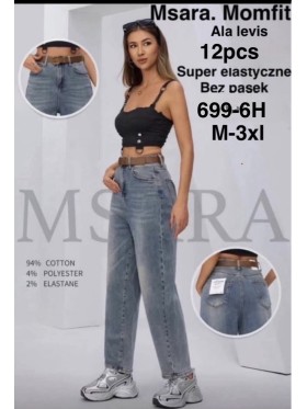 Jeansy damskie M'sara , size M-3xl, paczka 12szt,