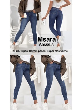 Jeansy damskie M'sara , size 26-31, paczka 10szt,