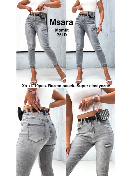 Jeansy damskie M'sara , size xs-xl, paczka 10szt,