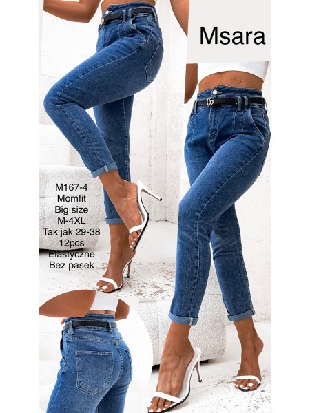Jeansy damskie M'sara , size 29-38, paczka 12szt,