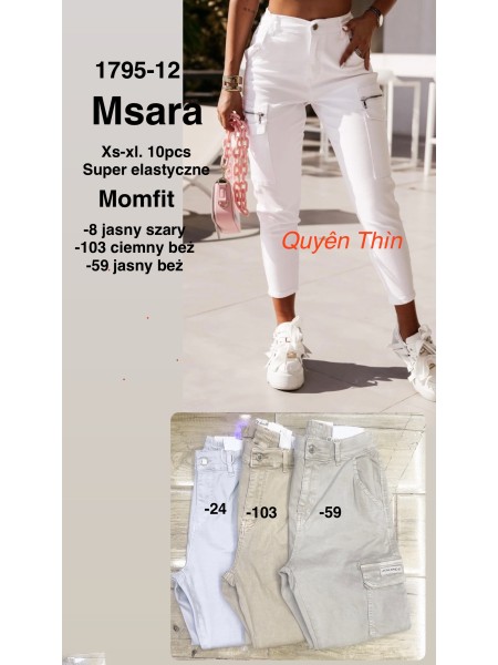 Jeansy damskie M'sara , size xs-xl, paczka 10szt,