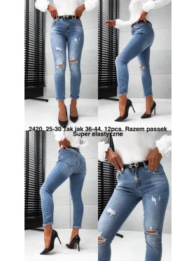 Jeansy damskie , size 36-44, paczka 12szt,