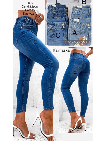 Jeansy damskie , size XS-XL, paczka 12szt,