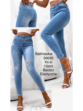 Jeansy damskie , size XS-XL, paczka 12szt,