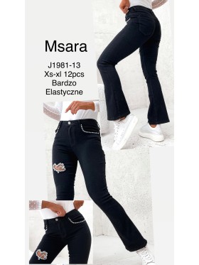 Jeansy damskie M'sara , size xs-xl, paczka 12szt,