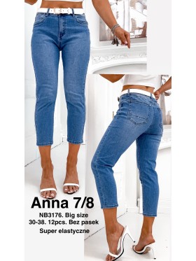 Jeansy damskie , size 30-38, paczka 12szt,