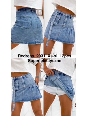 Spódnica krótka jeansowa damska , size XS-XL, paczka 12szt,