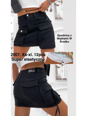 Spódnica krótka jeansowa damska , size XS-XL, paczka 12szt,