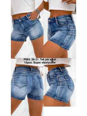Spodenki jeansowe damskie , size 26-31, paczka 12szt,