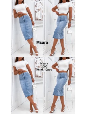 Spódnica długa jeansowa damska M'sara, size XS-XL, paczka 10szt,