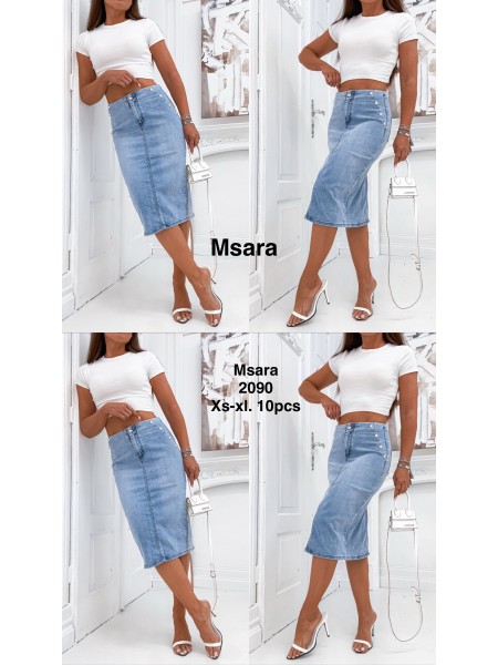 Spódnica długa jeansowa damska M'sara, size XS-XL, paczka 10szt,