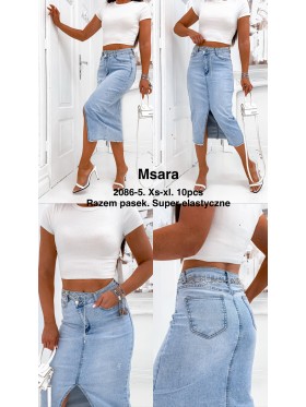 Spódnica długa jeansowa damska M'sara, size XS-XL, paczka 10szt,