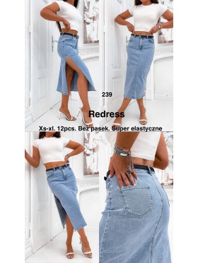 Spódnica długa jeansowa damska M, size XS-XL, paczka 12szt,