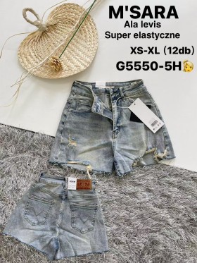 Spodenki jeansowe damskie M'sara, size XS-XL, paczka 12szt,