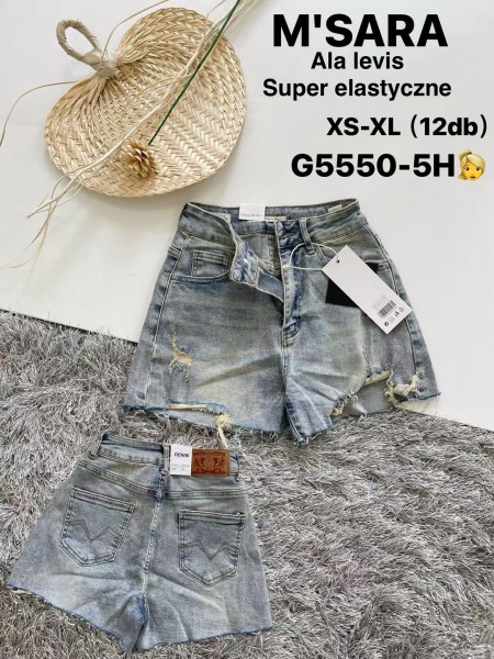 Spodenki jeansowe damskie M'sara, size XS-XL, paczka 12szt,