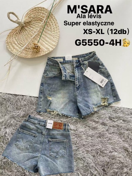 Spodenki jeansowe damskie M'sara, size XS-XL, paczka 12szt,