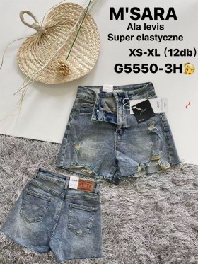 Spodenki jeansowe damskie M'sara, size XS-XL, paczka 12szt,