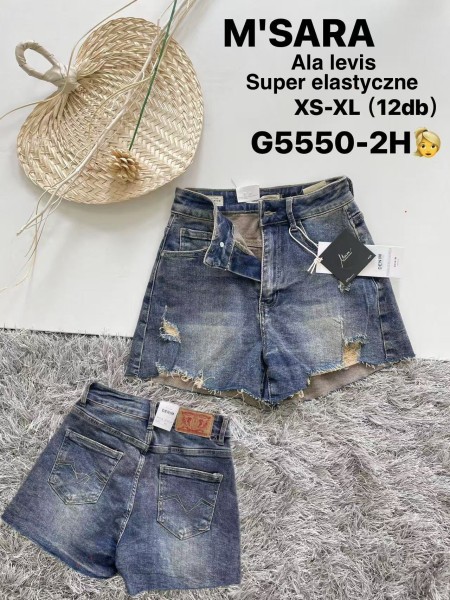 Spodenki jeansowe damskie M'sara, size XS-XL, paczka 12szt,