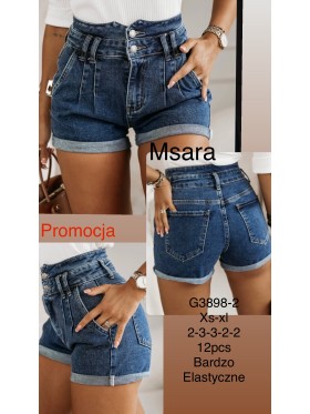 Spodenki jeansowe damskie M'sara, size XS-XL, paczka 12szt,