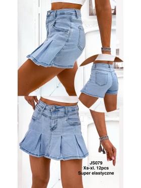 Spódnica krótka jeansowa damska , size XS-XL, paczka 12szt,