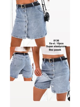 Spódnica krótka jeansowa damska , size XS-XL, paczka 10szt,