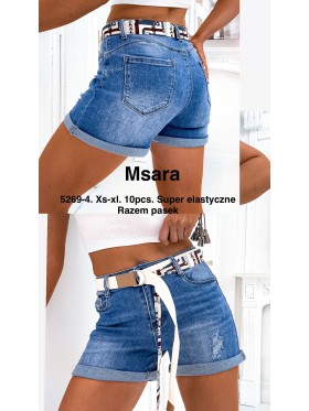 Spodenki jeansowe damskie M'sara, size XS-XL, paczka 10szt,