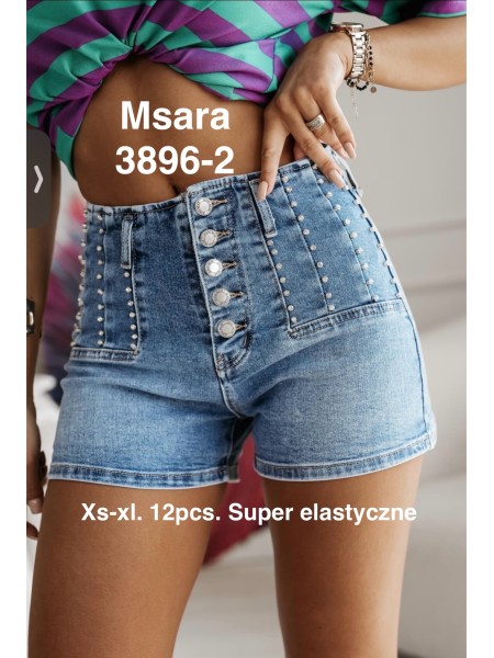 Spodenki jeansowe damskie M'sara, size XS-XL, paczka 12szt,