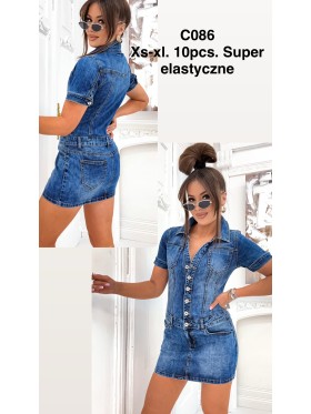 Sukienki jeansowe damskie , size XS-XL, paczka 10szt,