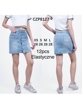Spódnica krótka jeansowa damska , size XS-L, paczka 12szt,
