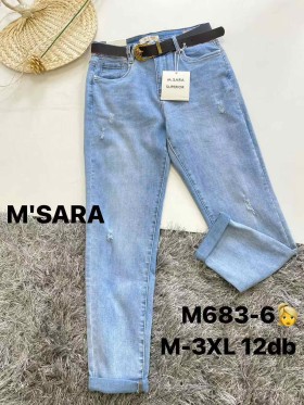 Jeansy damskie M'sara , size M-3xl, paczka 12szt,