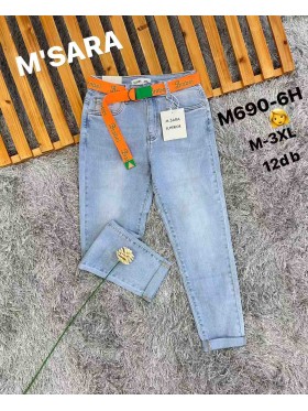Jeansy damskie M'sara , size M-3xl, paczka 12szt,