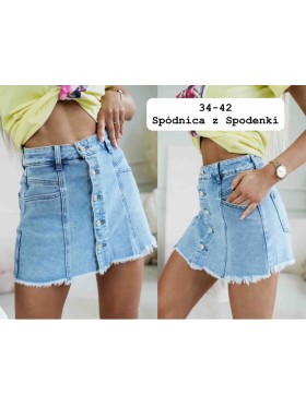 Spódnica krótka jeansowa damska , size 34-42, paczka 10szt,