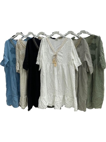 Sukienki damskie Włoskie , size uni, paczka 6szt,mix kolor