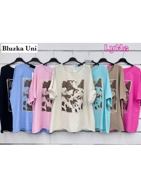 Bluzki damskie wloskie, size uni, paczka 6szt, mix kolor