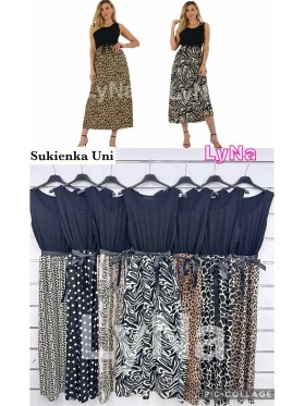 Sukienki damskie wloskie, size uni, paczka 6szt, mix kolor