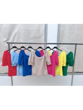 Bluzki damskie wloskie, size uni, paczka 6szt, mix kolor