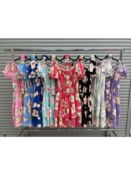 Sukienki damskie wloskie, size uni, paczka 6szt, mix kolor
