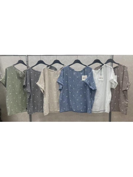 Bluzki  damskie wloskie, size uni, paczka 6szt, mix kolor