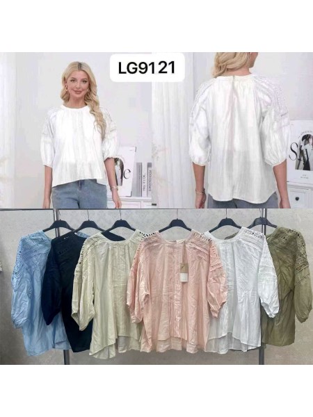 Bluzki  damskie wloskie, size uni, paczka 6szt, mix kolor