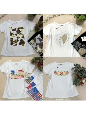 Bluzki  damskie wloskie, size uni, paczka 6szt, mix kolor