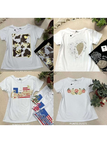 Bluzki  damskie wloskie, size uni, paczka 6szt, mix kolor
