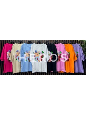 Bluzki damskie wloskie, size uni, paczka 6szt, mix kolor