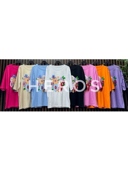 Bluzki damskie wloskie, size uni, paczka 6szt, mix kolor