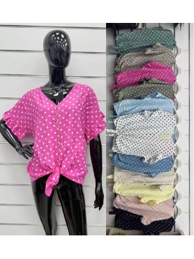 Bluzki damskie Włoskie , Size uni,paczka 6szt,mix kolor