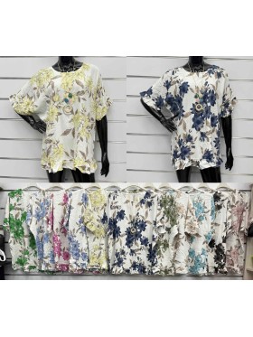 Bluzki damskie Włoskie , Size uni,paczka 6szt,mix kolor