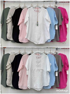 Bluzki damskie Włoskie , Size uni,paczka 6szt,mix kolor