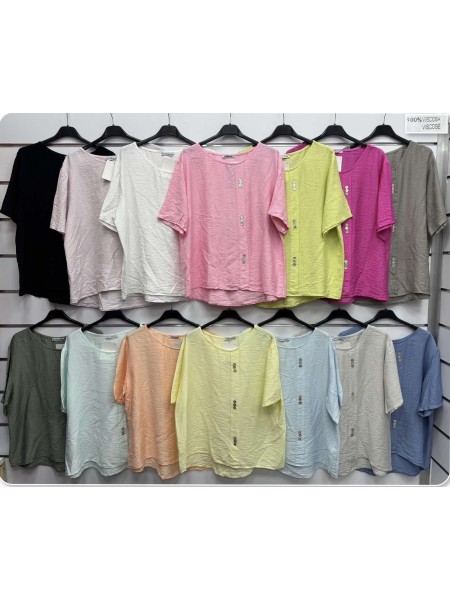 Bluzki damskie wloskie, size uni, paczka 6szt, mix kolor