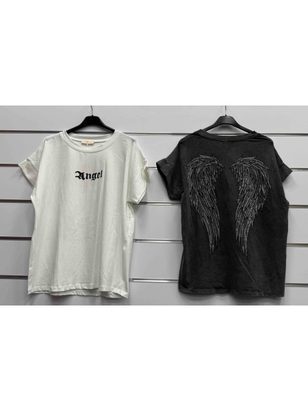 Bluzki damskie wloskie, size uni, paczka 6szt, mix kolor