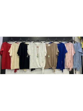 Bluzki damskie wloskie, size uni, paczka 6szt, mix kolor